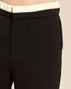 Slim Fit Hose mit Doppelbund-Optik