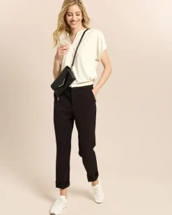 Slim Fit Hose mit Doppelbund-Optik