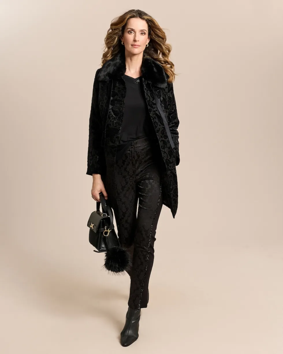 Slim Fit Hose mit Jacquard-Muster
