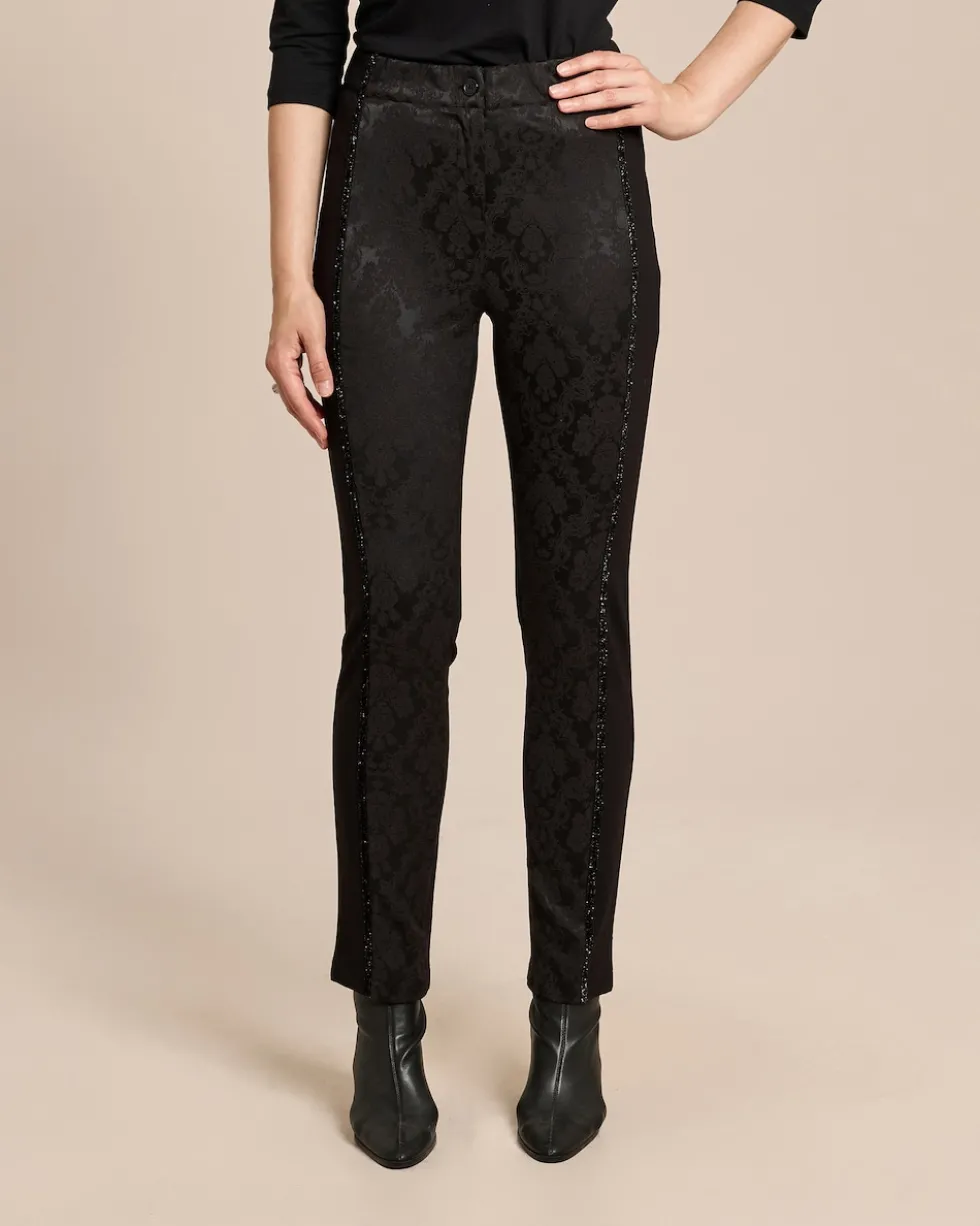 Slim Fit Hose mit Jacquard-Muster