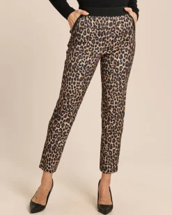 Slim Fit Hose mit Leomuster