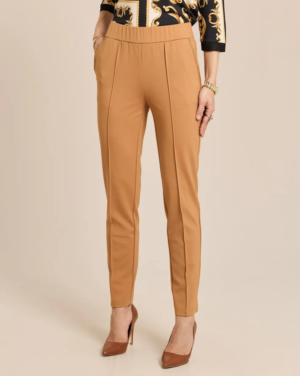 Slim Fit Hose mit Strassdeko