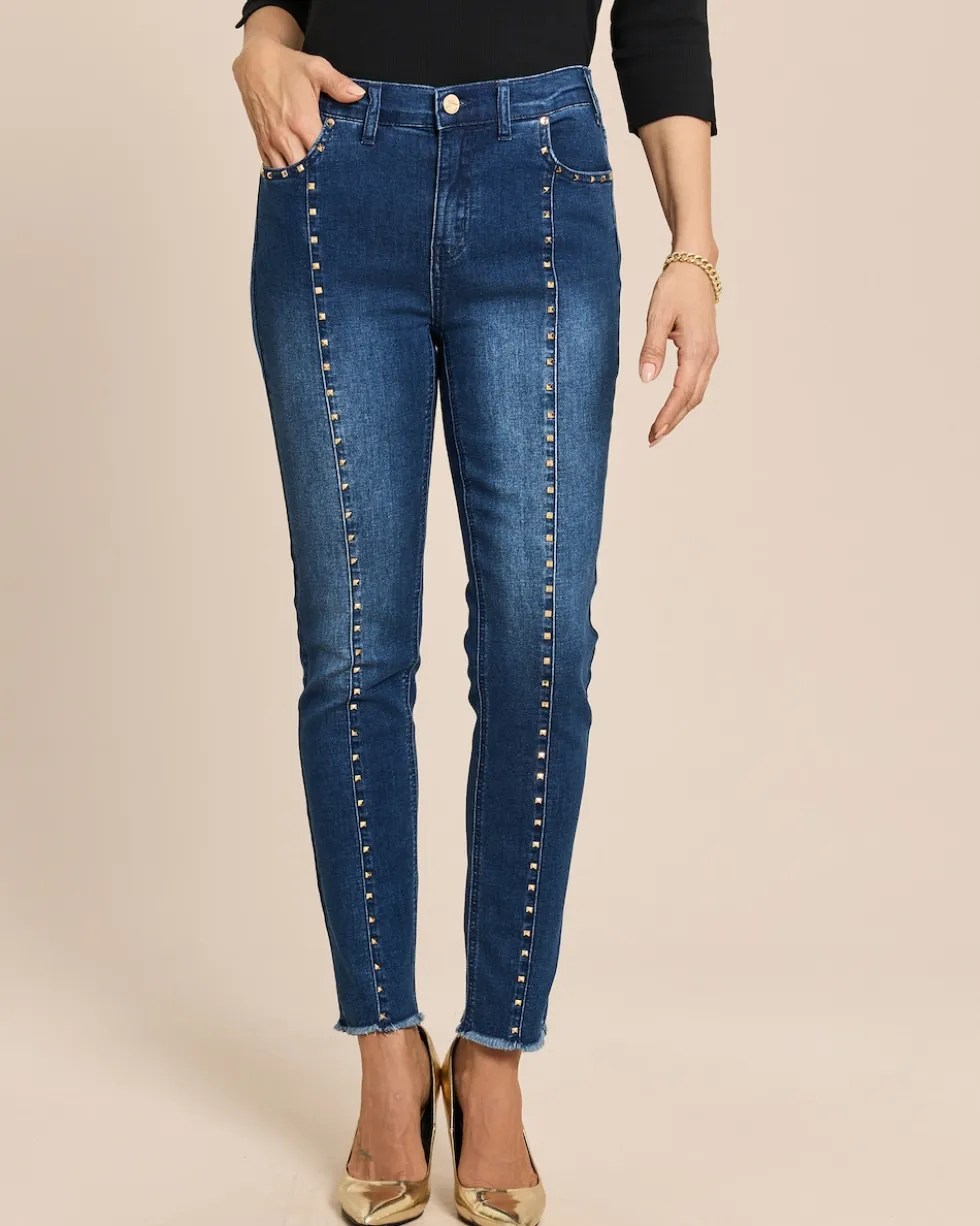 Slim Fit Jeans mit Nieten