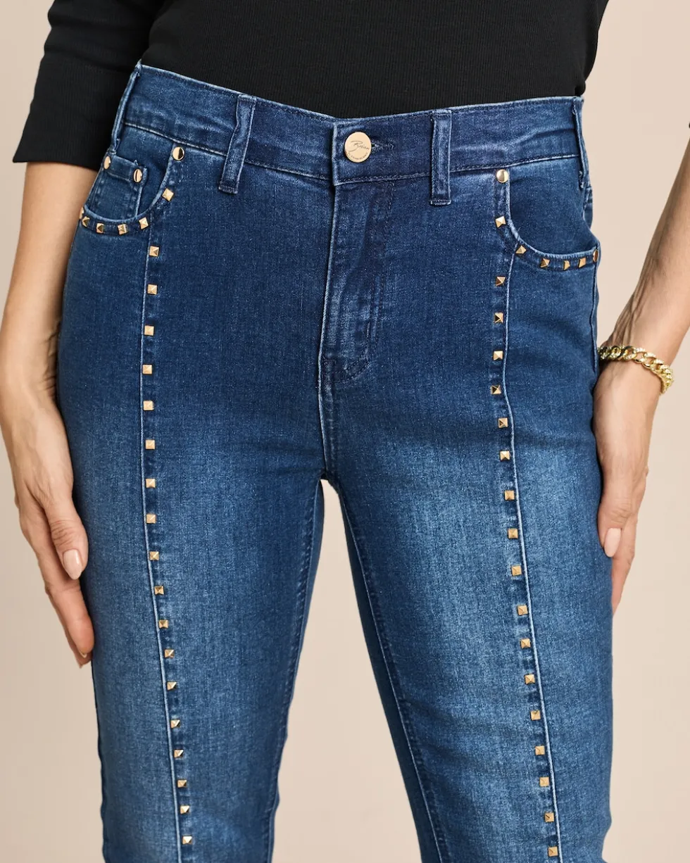 Slim Fit Jeans mit Nieten