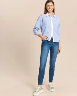 Slim Fit Jeans mit Stickerei