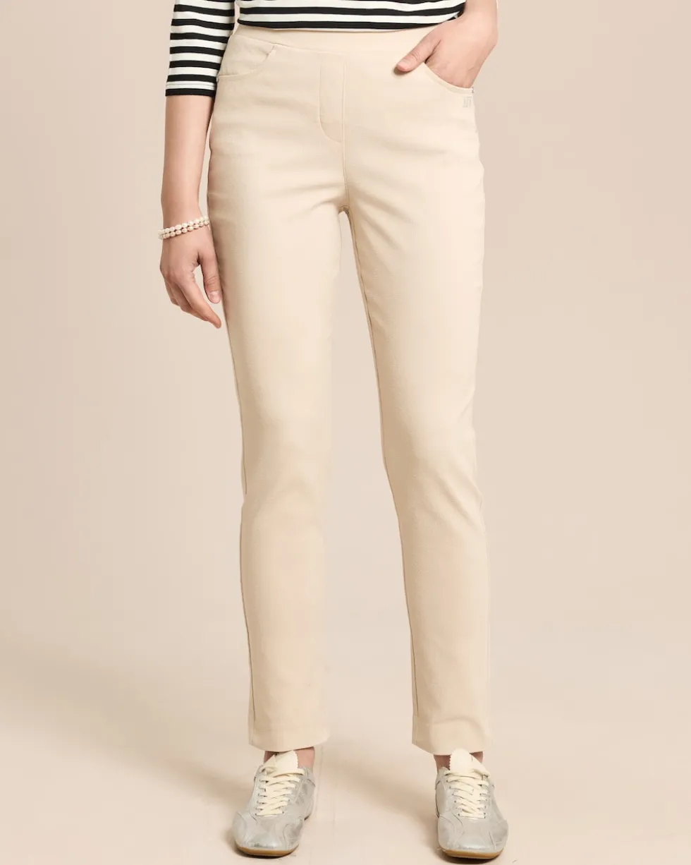 Slim Fit Schlupfhose Helga mit Jacquard-Struktur