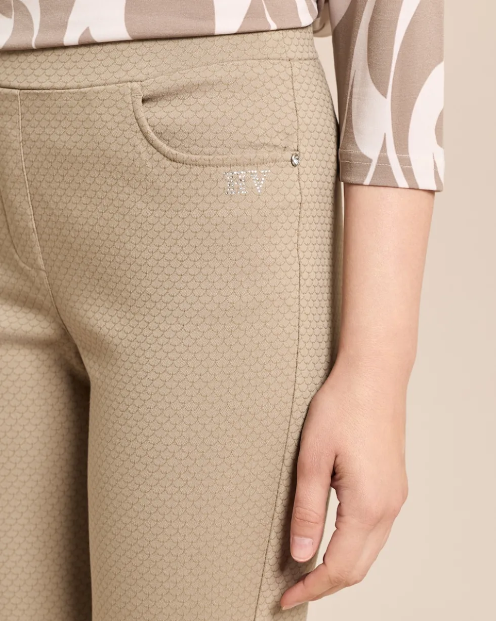 Slim Fit Schlupfhose Helga mit Jacquard-Struktur