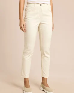 Slim Fit Twill Stretch Hose verkürzt
