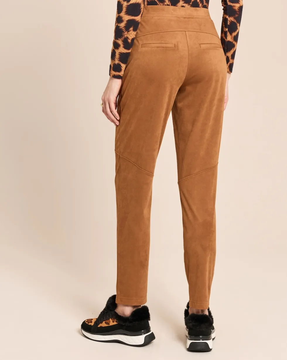 Slim Fit Velourslederimitat Hose