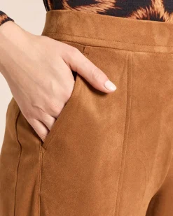 Slim Fit Velourslederimitat Hose