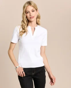 Slim Shirt mit V-Ausschnitt
