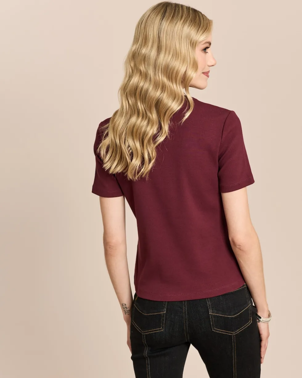 Slim Shirt mit V-Ausschnitt