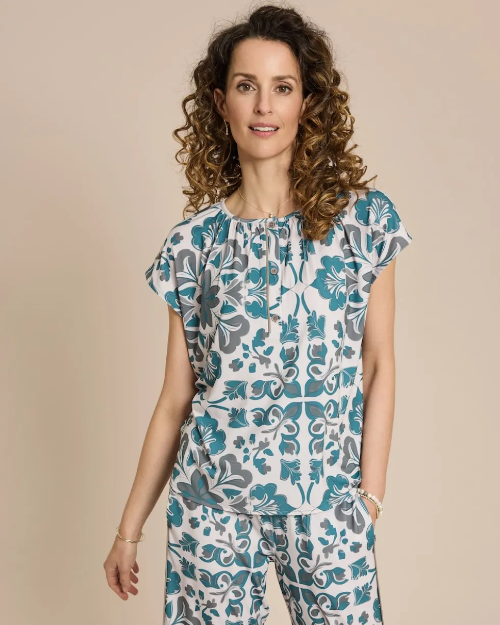 Slinky Knit Bluse bedruckt