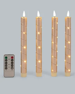 Stabkerzen mit LED-Draht, 4tlg.