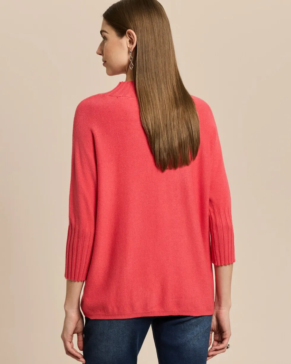 Stehkragenpullover mit Rippbund