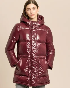 Steppjacke in Lackoptik