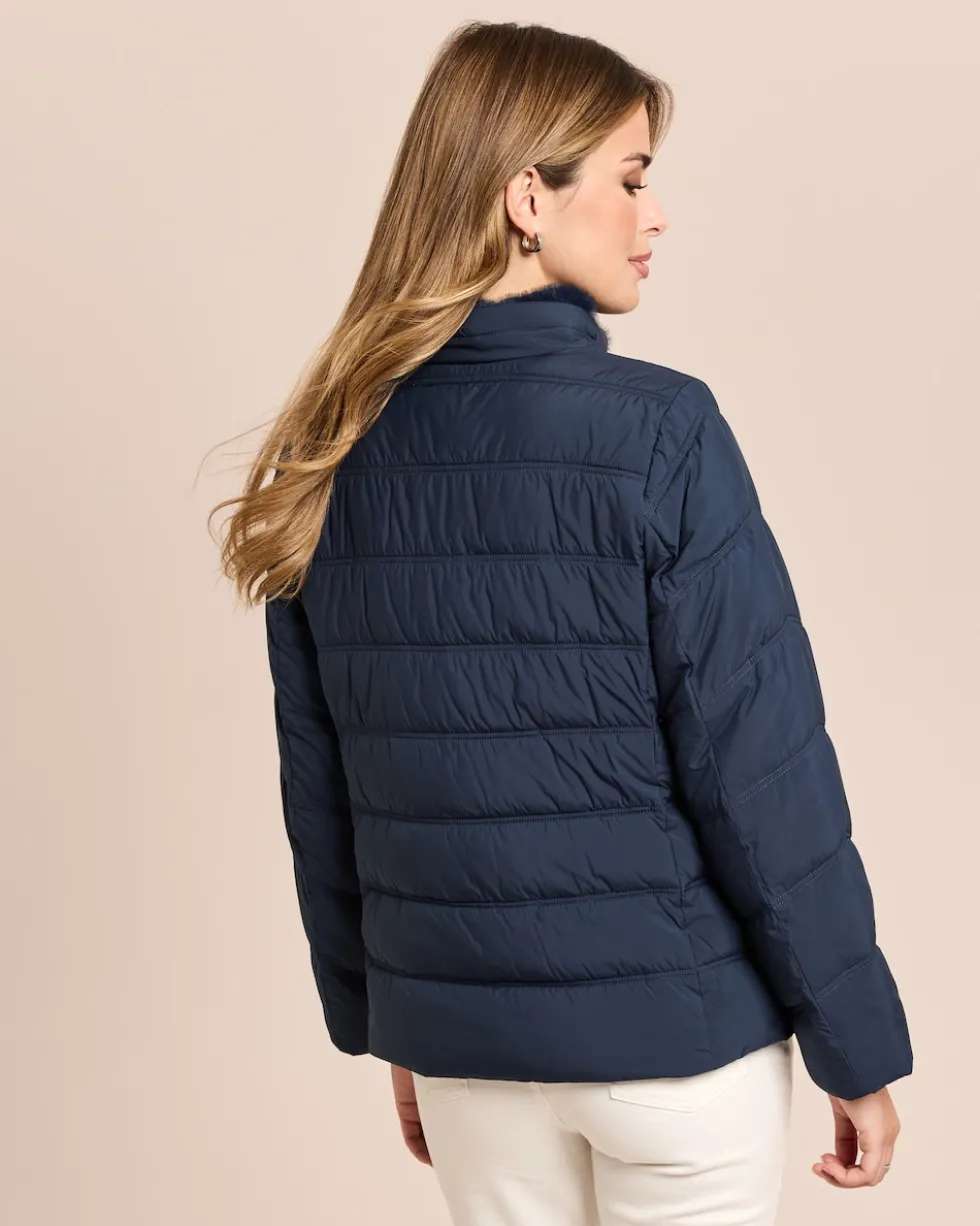 Steppjacke mit abnehmbarem Webpelz