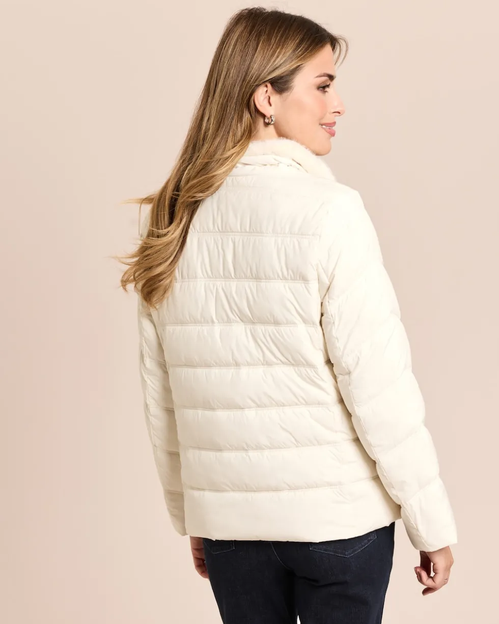 Steppjacke mit abnehmbarem Webpelz