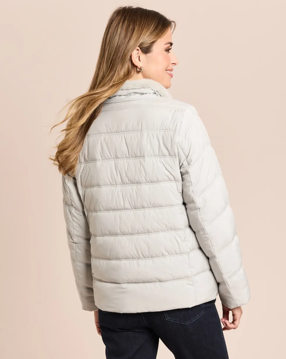 Steppjacke mit abnehmbarem Webpelz