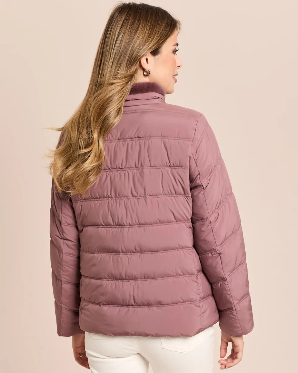 Steppjacke mit abnehmbarem Webpelz