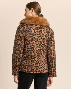 Steppjacke mit Webpelzkragen