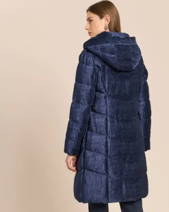 Steppparka in Plissee-Optik mit Kapuze