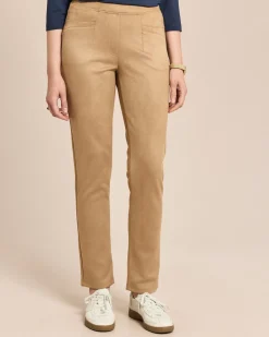 Straight Fit Schlupfhose aus Stretch Velours