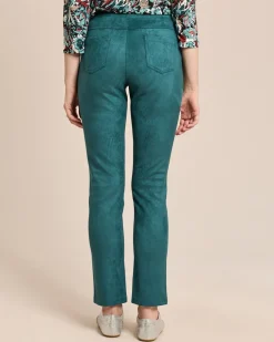 Straight Fit Schlupfhose aus Stretch Velours