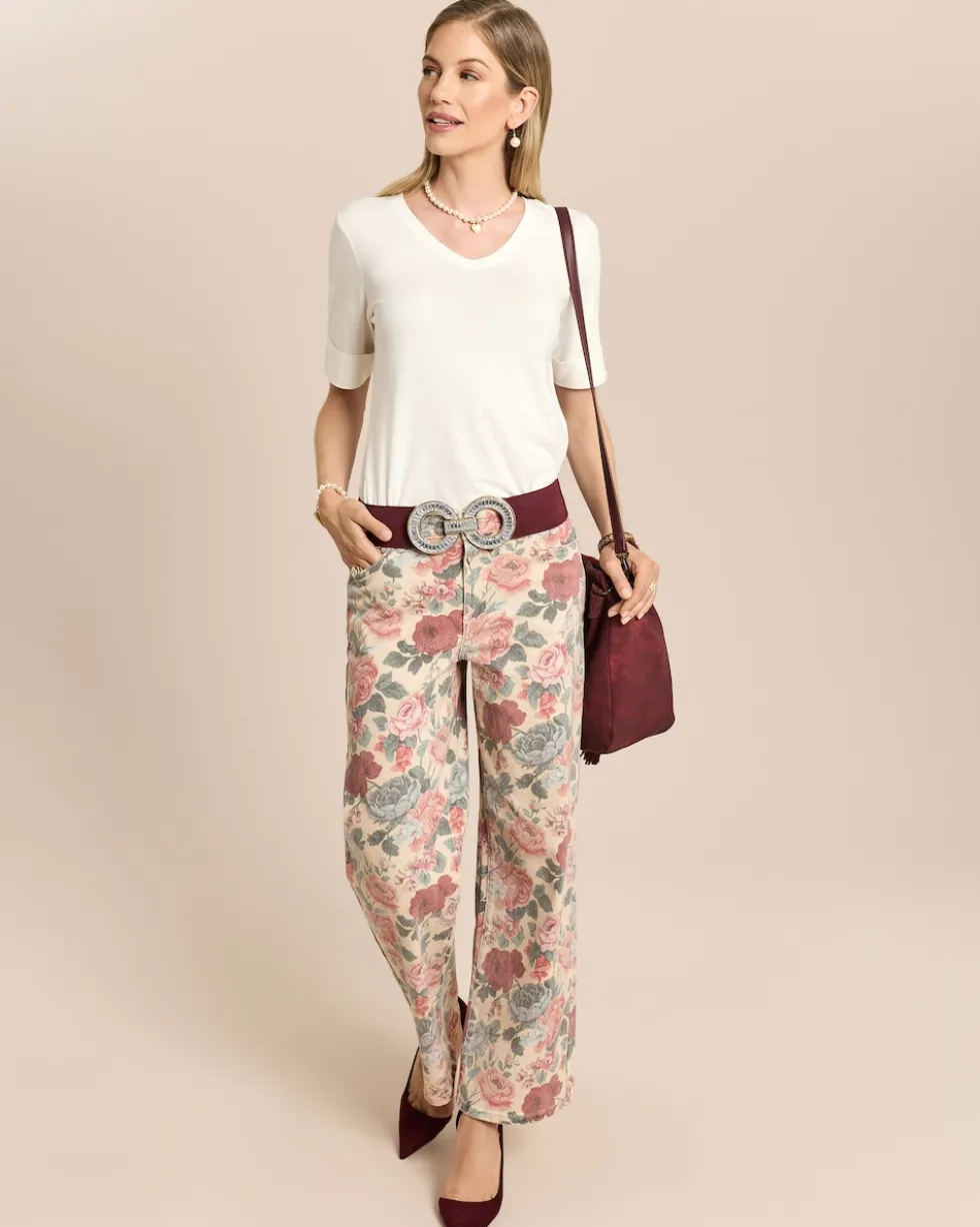 Straight Hose mit floralem Druck