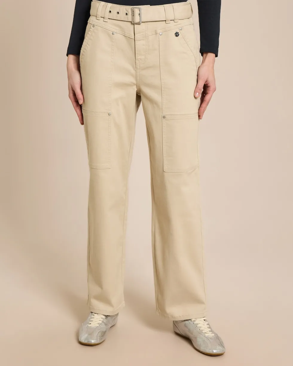 Straight Leg Hose mit Gürtel