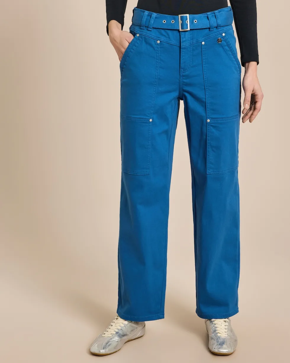 Straight Leg Hose mit Gürtel