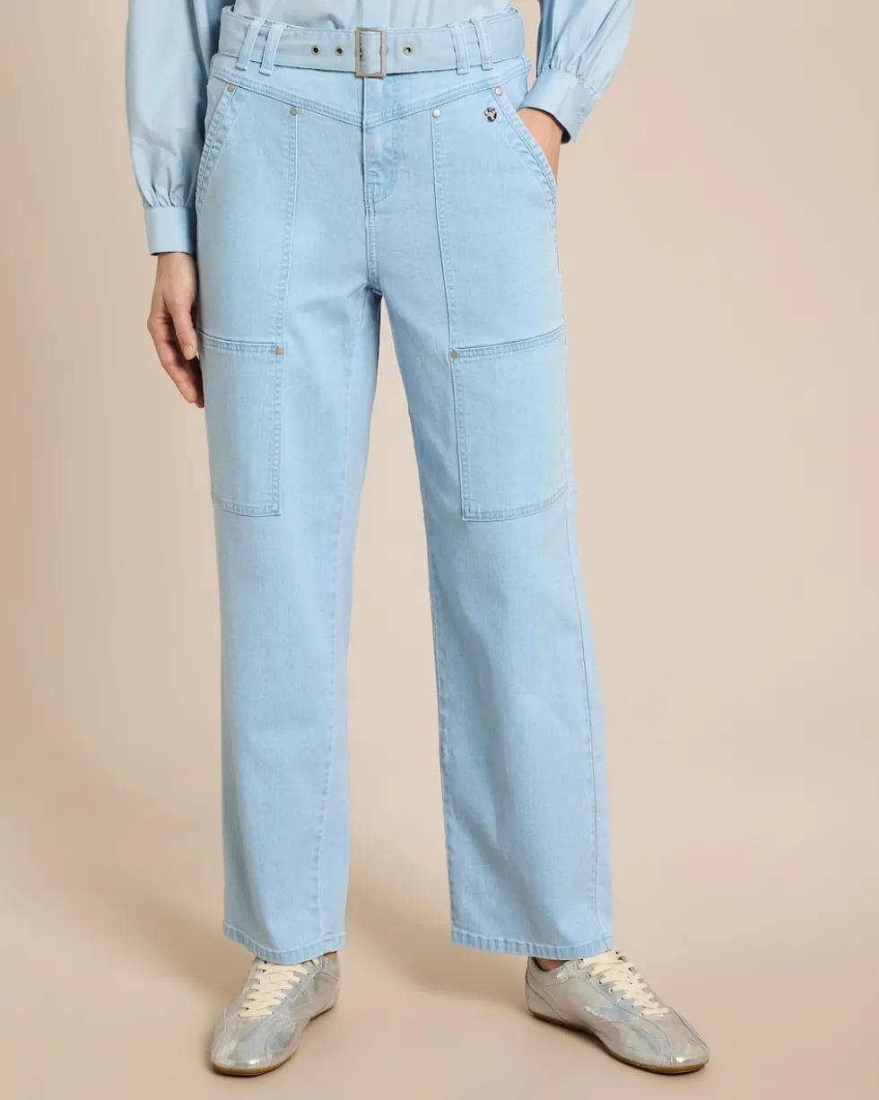Straight Leg Hose mit Gürtel