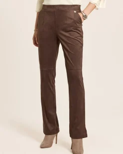 Straight Leg Hose, Velourslederimitat
