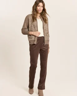 Straight Leg Hose, Velourslederimitat