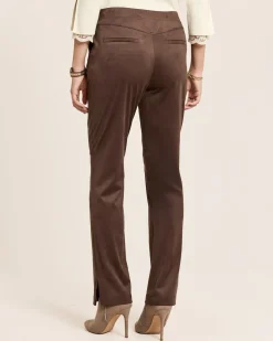 Straight Leg Hose, Velourslederimitat