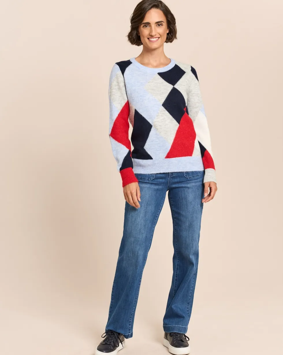 Straight Leg Jeans aufgesetzte Tasche