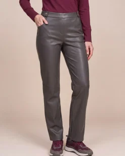 Straight Leg Schlupfhose Lederimitat