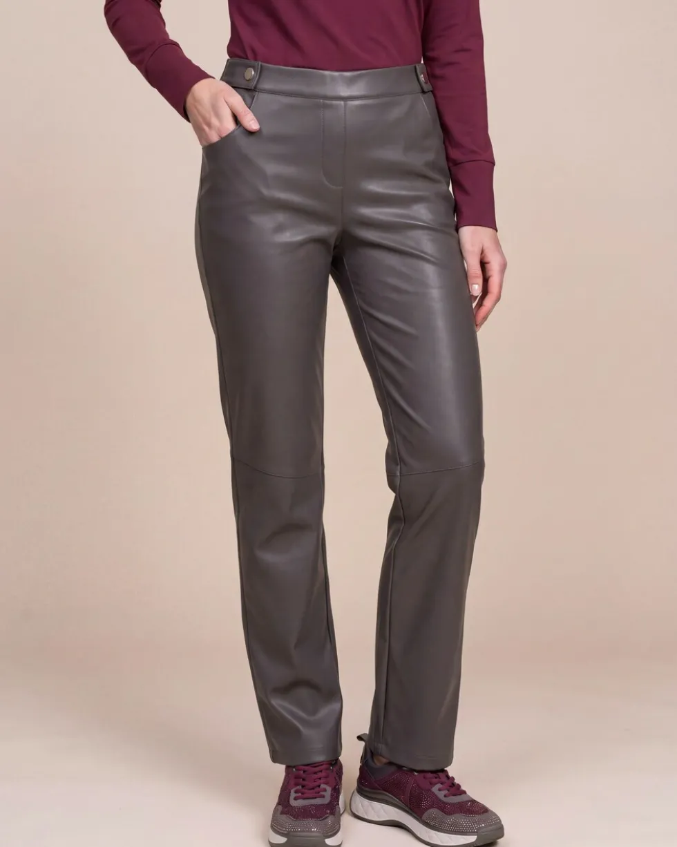 Straight Leg Schlupfhose Lederimitat