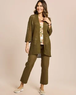 Straight Leg Webhose Baumwoll-Stretch