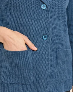 Strickblazer mit merzerisiertem Wollanteil