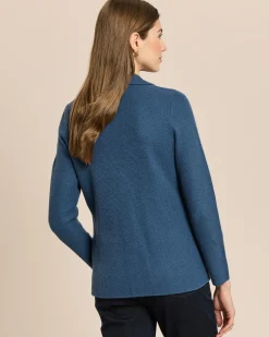 Strickblazer mit merzerisiertem Wollanteil
