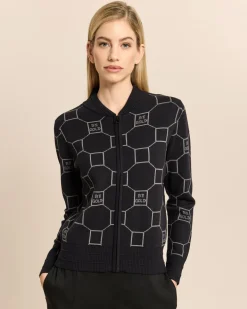 Strickblouson mit Jacquard