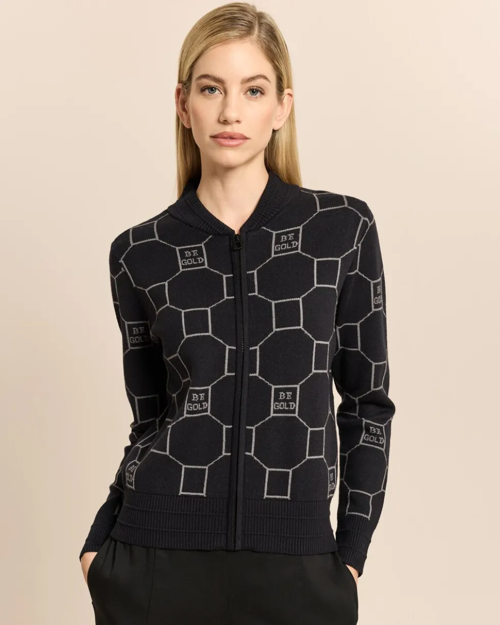 Strickblouson mit Jacquard