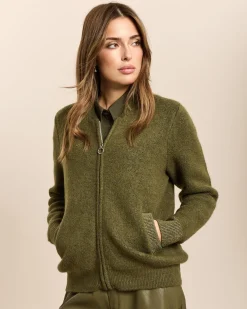 Strickblouson mit Metallic-Detail