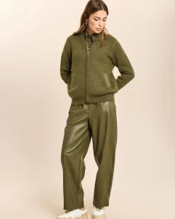 Strickblouson mit Metallic-Detail