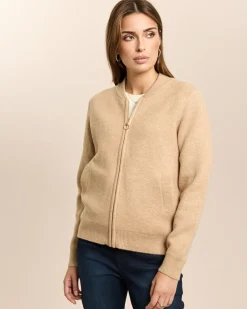 Strickblouson mit Metallic-Detail