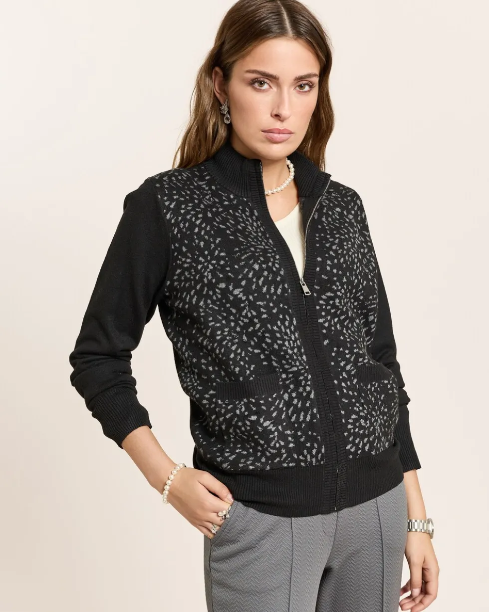 Strickcardigan mit Stehkragen