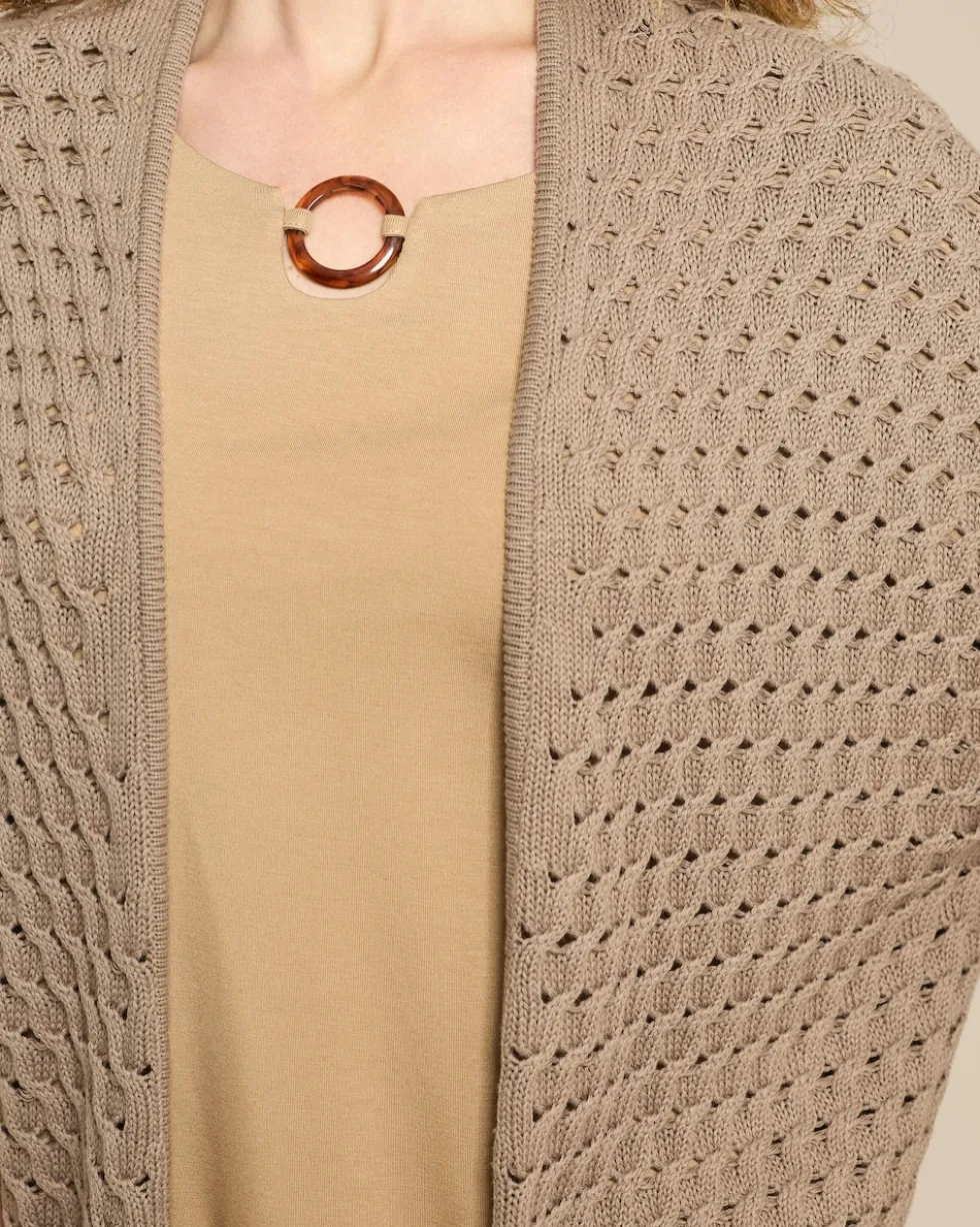 Strickcardigan mit Zopf-Ajour-Muster