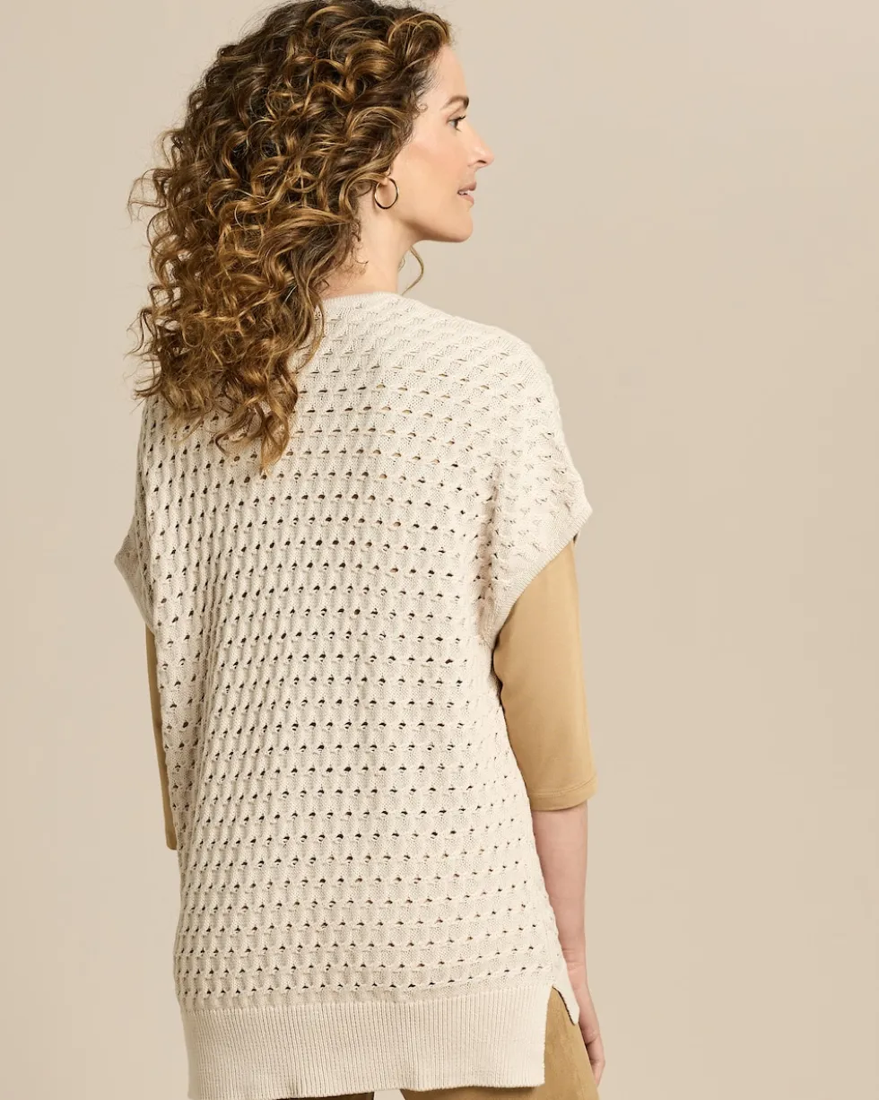 Strickcardigan mit Zopf-Ajour-Muster