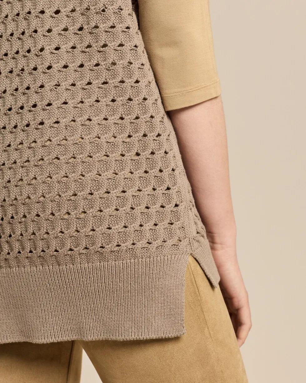 Strickcardigan mit Zopf-Ajour-Muster